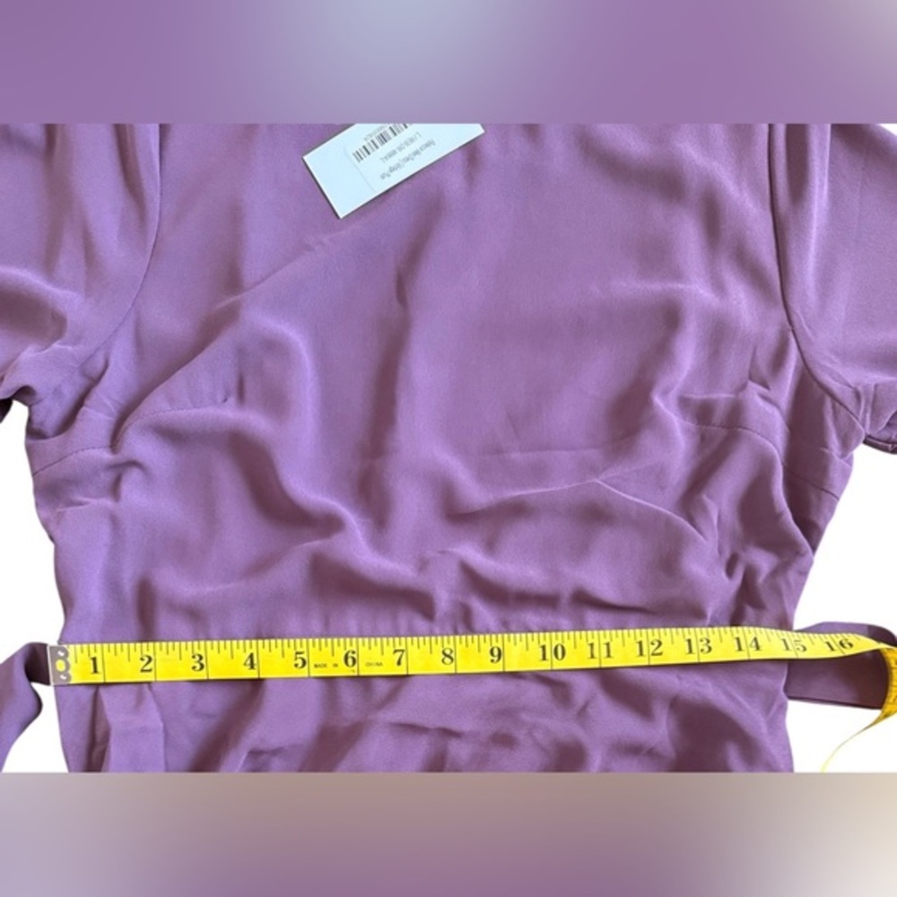 Baltic Born NWT Mauve Tie Waist Midi Dress Long Sleeve Wedding Guest L - Picture 8 of 9